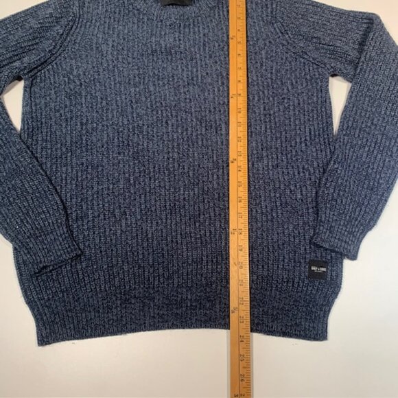 Only & Sons Knit Crewneck Sweater Blue Textured Men's Small - Picture 5 of 10
